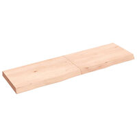 vidaXL Hyllplan 140x40x(2-6) cm obehandlad massiv ek