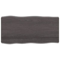vidaXL Bordsskiva mörkbrun 100x50x(2-6) cm massivt trä levande kant