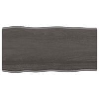 vidaXL Bordsskiva mörkbrun 100x50x2 cm massiv ek levande kant