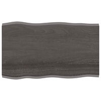 vidaXL Bordsskiva mörkbrun 100x60x2 cm massiv ek levande kant