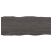 vidaXL Bordsskiva mörkbrun 100x40x(2-4) cm massivt trä levande kant