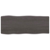 vidaXL Bordsskiva mörkbrun 100x40x(2-6) cm massivt trä levande kant