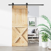 vidaXL Skjutdörr med beslag 80x210 cm massiv furu