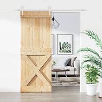 vidaXL Skjutdörr med beslag 80x210 cm massiv furu