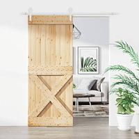 vidaXL Skjutdörr med beslag 85x210 cm massiv furu