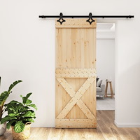 vidaXL Skjutdörr med beslag 80x210 cm massiv furu