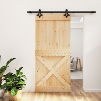 vidaXL Skjutdörr med beslag 95x210 cm massiv furu