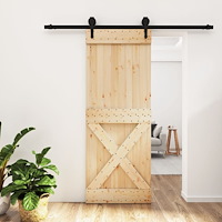 vidaXL Skjutdörr med beslag 80x210 cm massiv furu