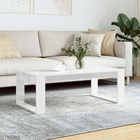 vidaXL Soffbord vit högglans 102x50x35 cm konstruerat trä