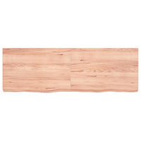vidaXL Vägghylla ljusbrun 120x40x(2-6) cm behandlad massiv ek