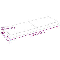 vidaXL Vägghylla ljusbrun 120x40x(2-6) cm behandlad massiv ek