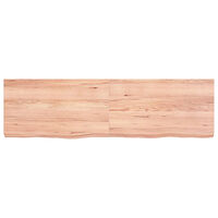 vidaXL Vägghylla ljusbrun 140x40x(2-6) cm behandlad massiv ek