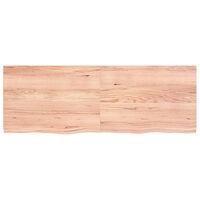 vidaXL Vägghylla ljusbrun 140x50x(2-4) cm behandlad massiv ek