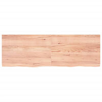 vidaXL Vägghylla ljusbrun 180x60x(2-4) cm behandlad massiv ek