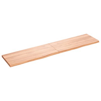 vidaXL Vägghylla ljusbrun 180x40x(2-4) cm behandlad massiv ek