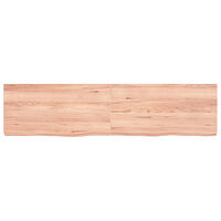 vidaXL Vägghylla ljusbrun 160x40x(2-6) cm behandlad massiv ek