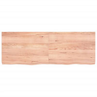 vidaXL Vägghylla ljusbrun 140x50x(2-6) cm behandlad massiv ek