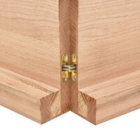 vidaXL Vägghylla ljusbrun 140x50x(2-6) cm behandlad massiv ek