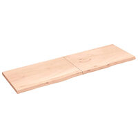 vidaXL Hyllplan 200x60x(2-4) cm obehandlad massiv ek