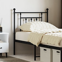 vidaXL Ersättningsgavel metall svart 75 cm