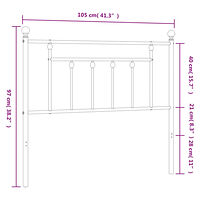 vidaXL Huvudgavel metall svart 100 cm