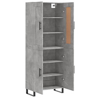 vidaXL Högskåp betonggrå 69,5x34x180 cm konstruerat trä