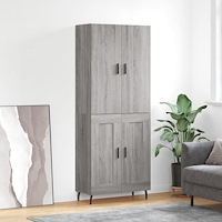 vidaXL Högskåp Grå Sonoma 69,5x34x180 cm konstruerat trä