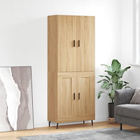 vidaXL Högskåp sonoma-ek 69,5x34x180 cm konstruerat trä