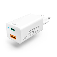Hama Charger 220V GaN USB-C/A PD 65W white