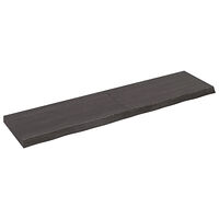 vidaXL Vägghylla mörkbrun 160x40x(2-6) cm behandlad massiv ek