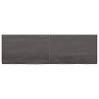 vidaXL Vägghylla mörkbrun 160x50x(2-6) cm behandlad massiv ek