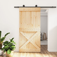vidaXL Skjutdörr med beslag 100x210 cm massiv furu