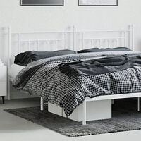 vidaXL Huvudgavel metall vit 193 cm