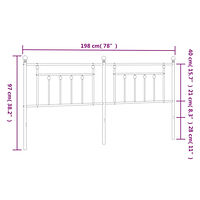 vidaXL Huvudgavel metall vit 193 cm