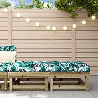 vidaXL Fotpallar med dynor för trädgården 2 st impregnerad furu