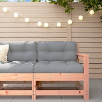 vidaXL Trädgårdsfåtölj med dynor massivt douglasträ