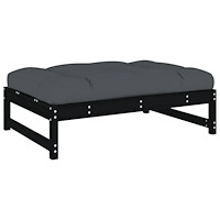 vidaXL Fotpall för trädgården svart 120x80 cm massiv furu