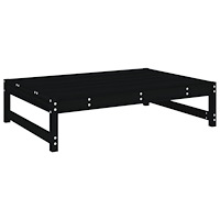 vidaXL Fotpall för trädgården svart 120x80 cm massiv furu