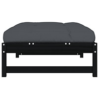 vidaXL Fotpall för trädgården svart 120x80 cm massiv furu