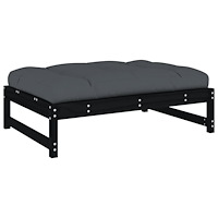 vidaXL Fotpall för trädgården svart 120x80 cm massiv furu