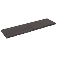vidaXL Vägghylla mörkbrun 220x60x(2-6) cm behandlad massiv ek