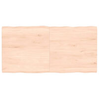 vidaXL Bordsskiva 120x60x(2-4) cm obehandlad massiv ek levande kant