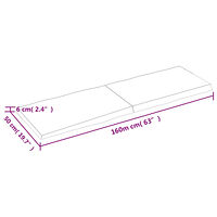 vidaXL Bordsskiva 160x50x(2-6) cm obehandlad massiv ek levande kant