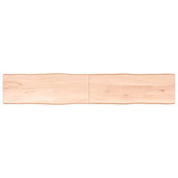 vidaXL Bordsskiva 220x40x(2-4) cm obehandlad massiv ek levande kant