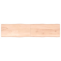 vidaXL Bordsskiva 220x50x(2-4) cm obehandlad massiv ek levande kant