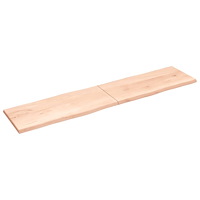vidaXL Bordsskiva 220x50x(2-4) cm obehandlad massiv ek levande kant