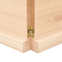vidaXL Bordsskiva 220x50x(2-4) cm obehandlad massiv ek levande kant