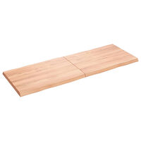 vidaXL Bordsskiva ljusbrun 140x50x(2-4) cm massivt trä levande kant