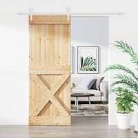 vidaXL Skjutdörr med beslag 80x210 cm massiv furu