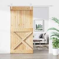 vidaXL Skjutdörr med beslag 100x210 cm massiv furu